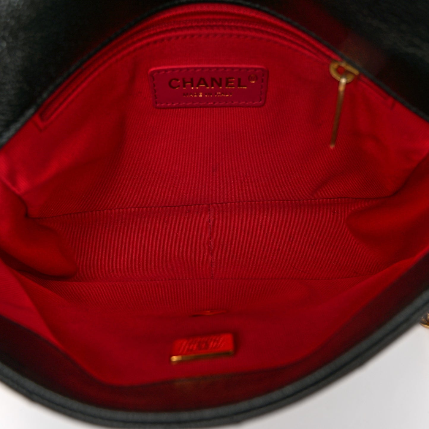 Shiny Caviar Quilted Small Chain Melody Flap Black