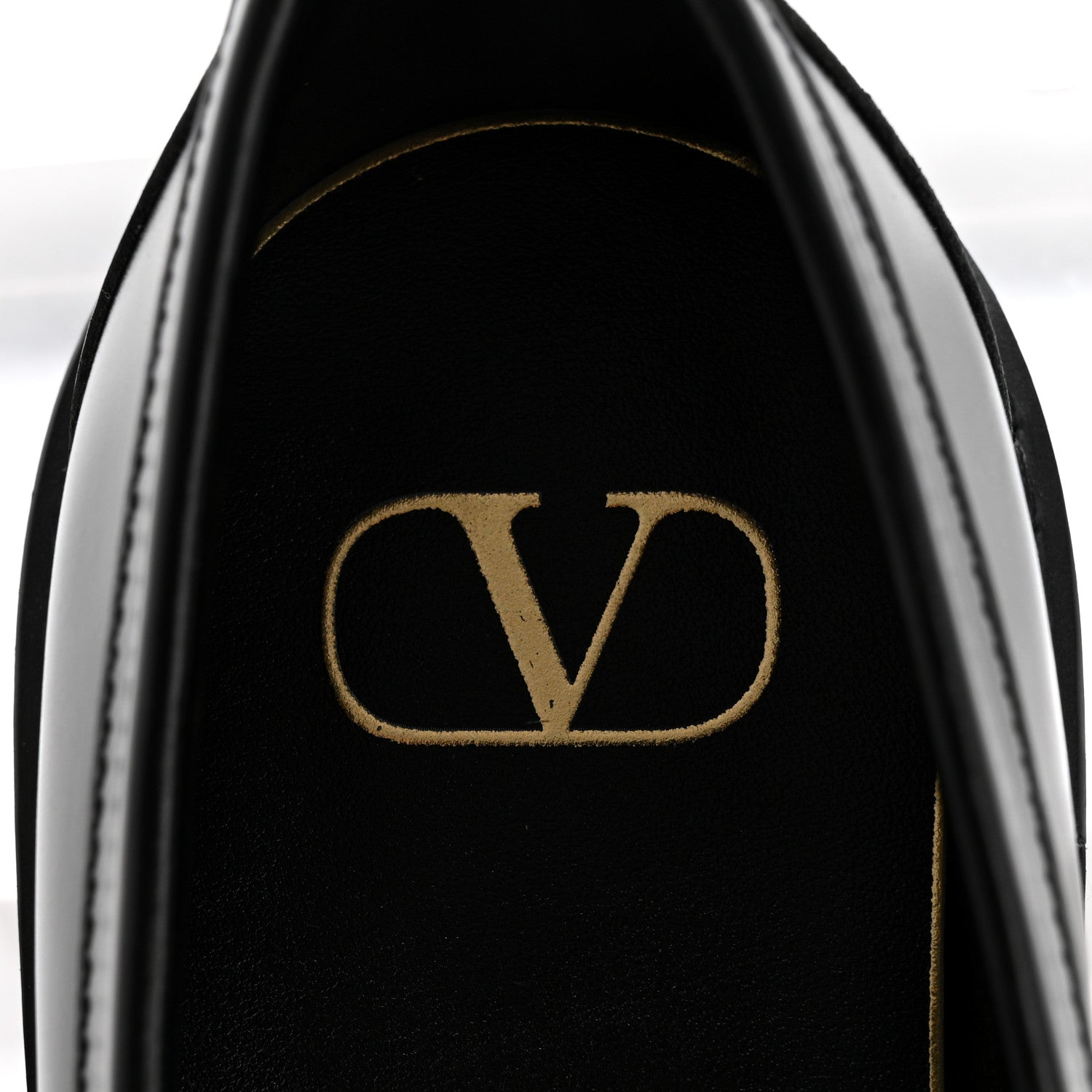Valentino Garavani Calfskin Vlogo Loafers 37.5 Black 6 of 9