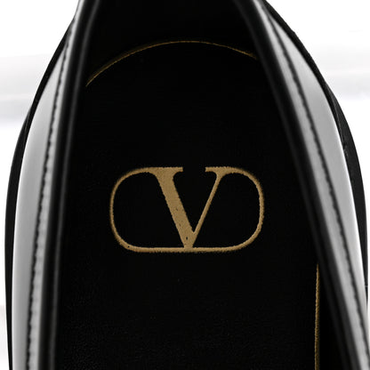 Valentino Garavani Calfskin Vlogo Loafers 37.5 Black 6 of 9