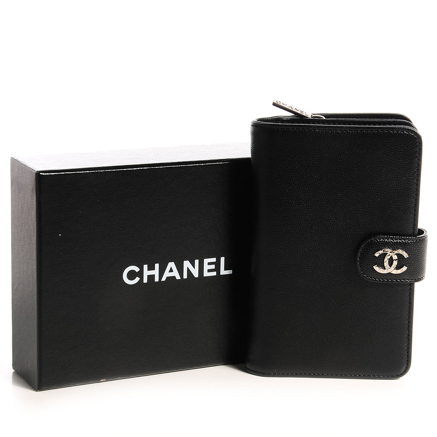 Caviar Sevruga L-Zip Pocket Wallet Black