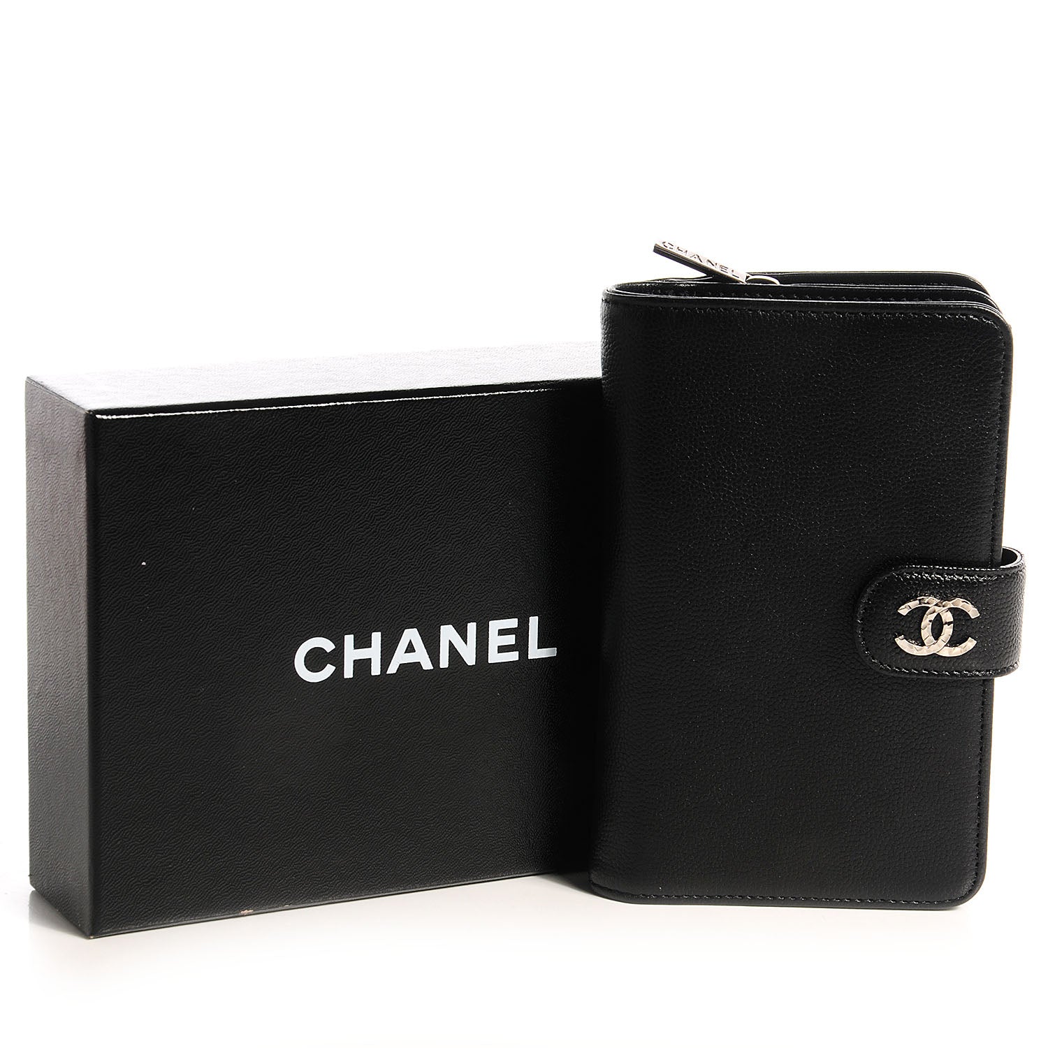 Chanel Caviar Sevruga L-Zip Pocket Wallet Black 5 of 9