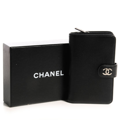 Chanel Caviar Sevruga L-Zip Pocket Wallet Black 5 of 9