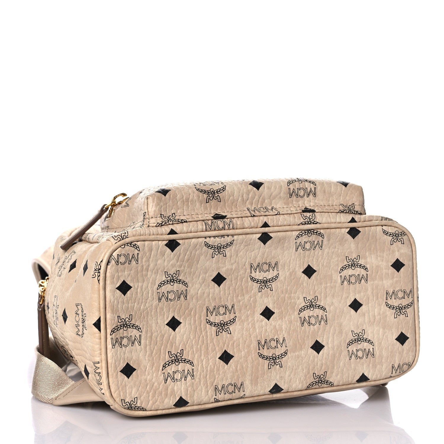 MCM Visetos Small Stark Rabbit Backpack Beige 4 of 9