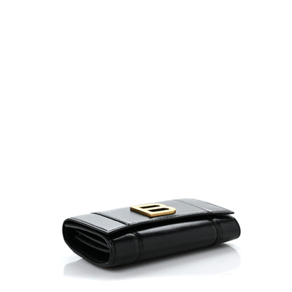 Balenciaga Shiny Box Calfskin Medium Hourglass Wallet Black 4 of 9