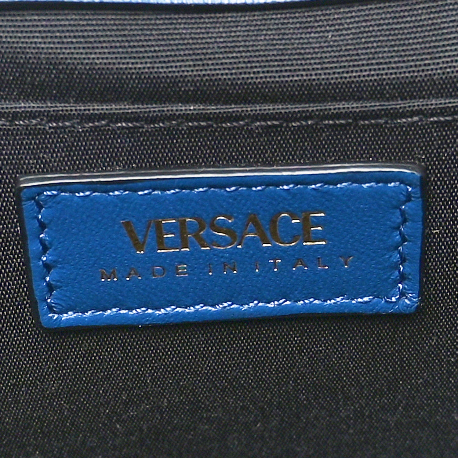 Versace Denim Quilted La Medusa Small Shoulder Bag Blue 6 of 9