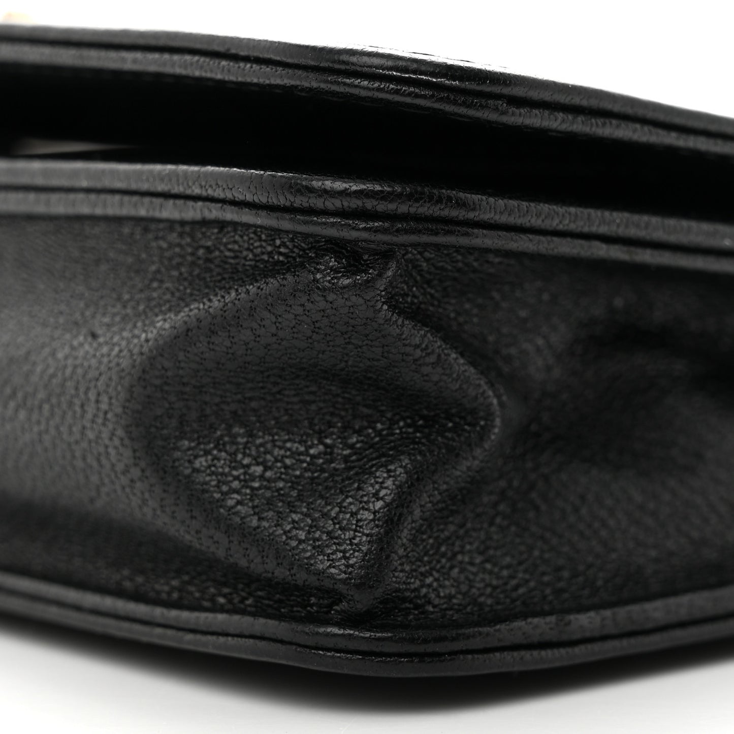 Caviar Chevron Quilted Vintage Mademoiselle Wallet On Chain WOC Black