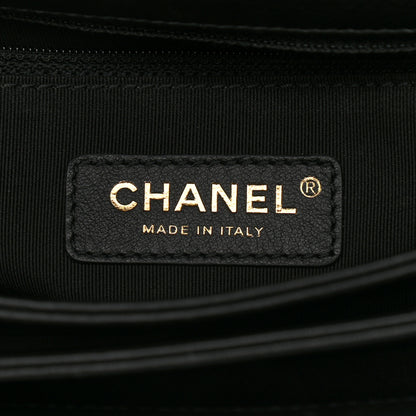 Chanel Calfskin Quilted Small Gold Top Handle Flap Black 6 of 9