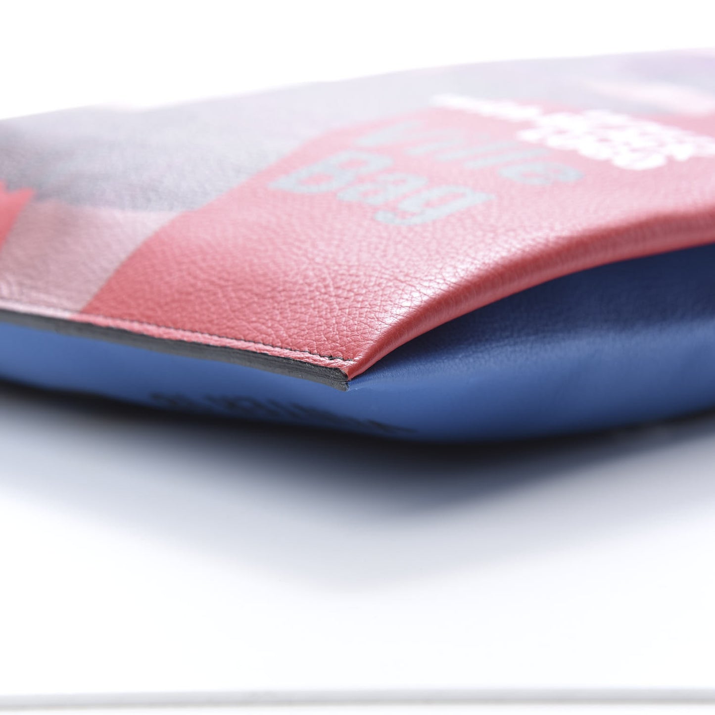 Grained Calfskin Winter 18 Campaign Medium Supermarket Tote Red Blue
