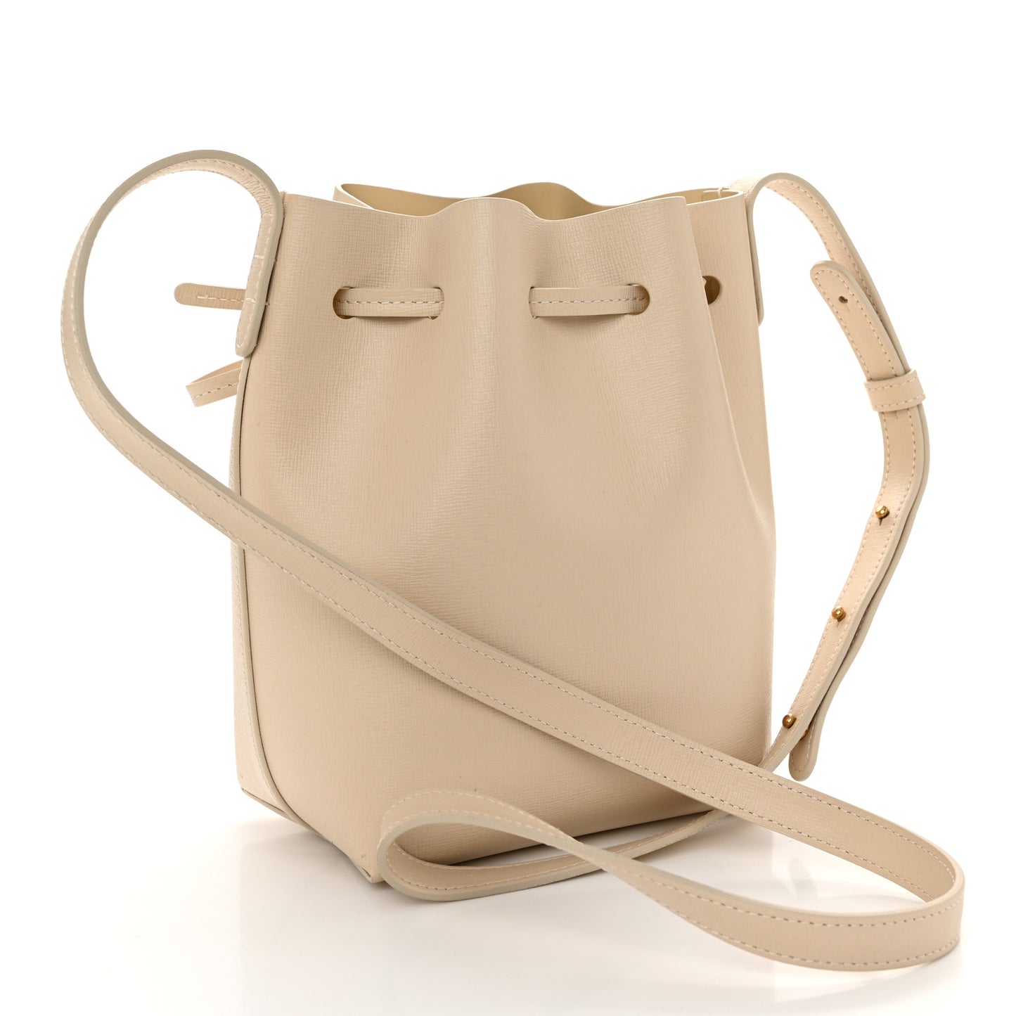 Saffiano Mini Bucket Bag Beige