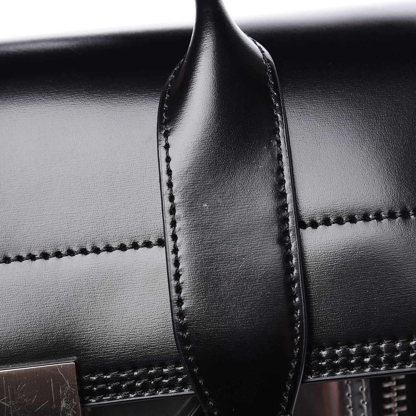 3.1 Smooth Calfskin Specchio Medium Pashli Satchel Black Silver