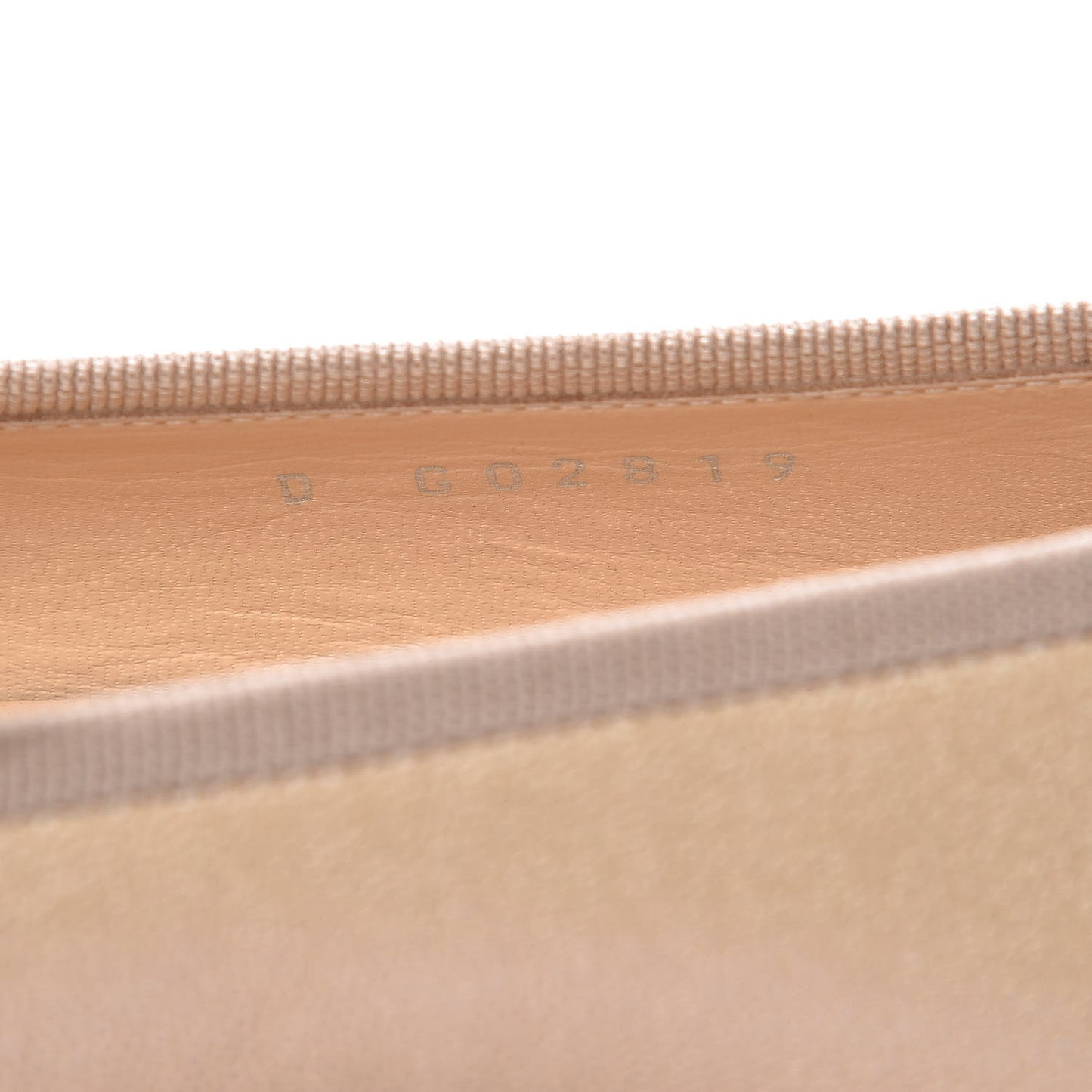 Iridescent Caviar Ballerina Flats 35 Beige