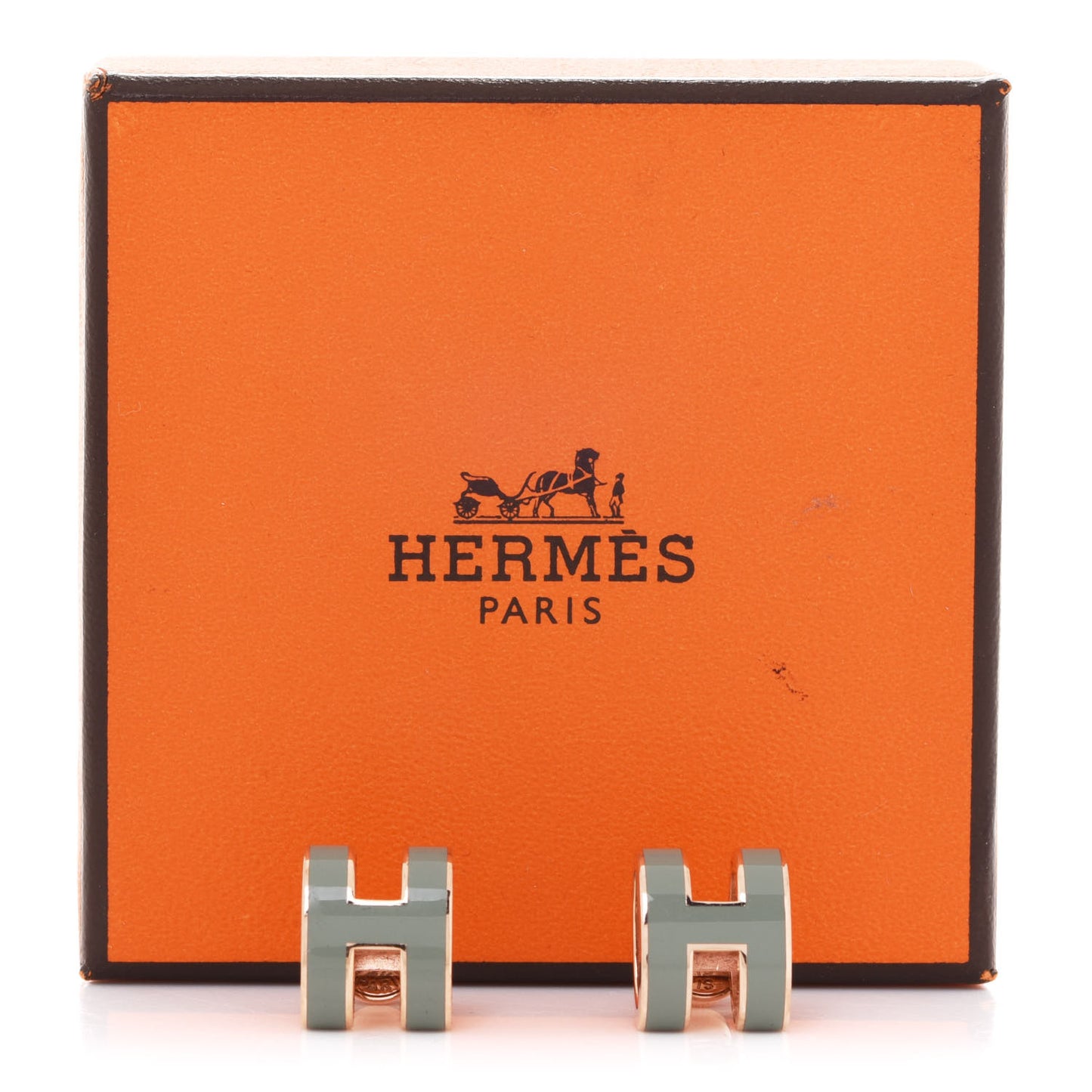 Rose Gold Lacquered Mini Pop H Earrings Jade