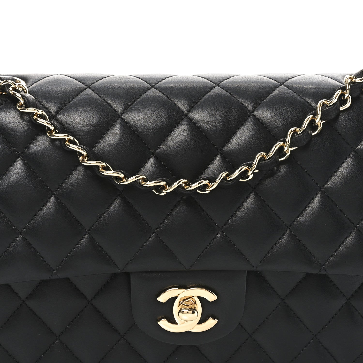 Chanel Lambskin Quilted Medium Double Flap Black 8 of 11