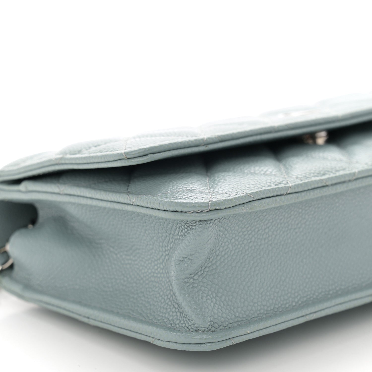 Chanel Caviar Quilted Wallet on Chain WOC Light Blue 10 of 11