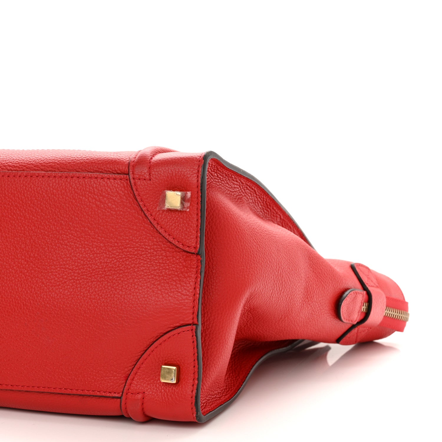 Celine Drummed Calfskin Mini Luggage Coquelicot 9 of 9