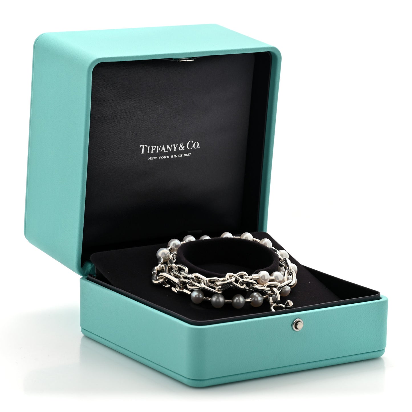 Sterling Silver Freshwater Cultured Pearl HardWear Lock Bracelet