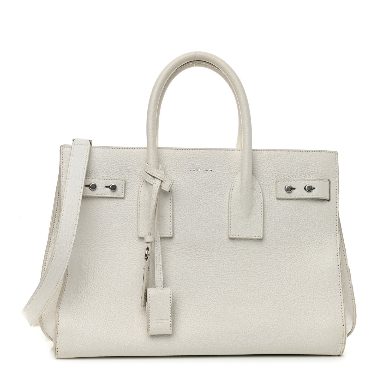 Grained Calfskin Small Supple Sac De Jour White