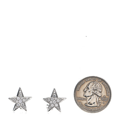 Chanel 18K White Gold Diamond Medium Comete Geode Earrings 2 of 5