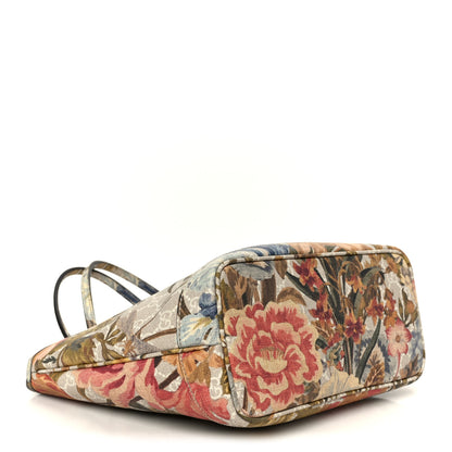 Gucci GG Supreme Monogram Water Flora Web Small Ophidia Tote Beige White Multicolor 4 of 11