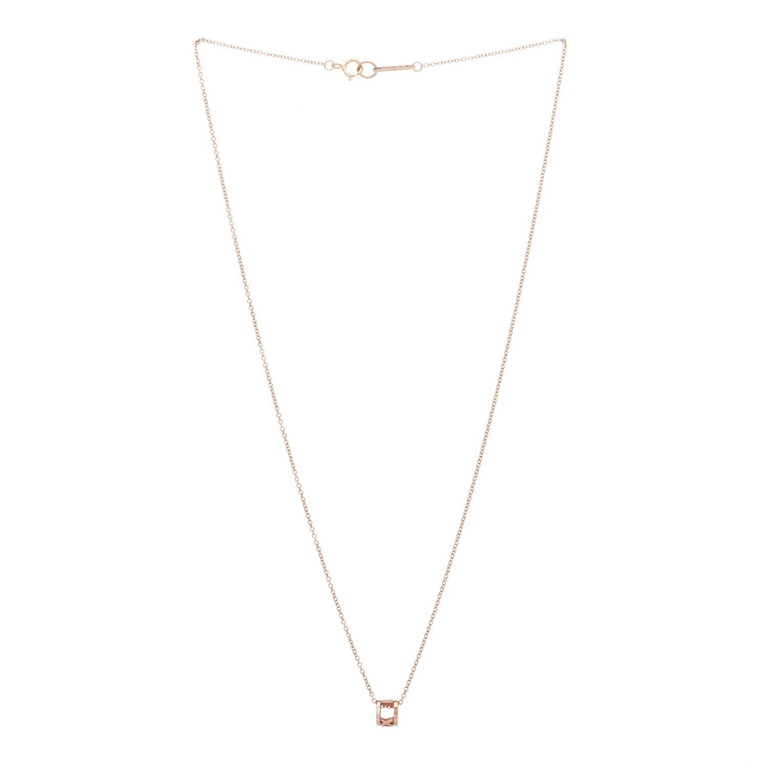 Tiffany 18K Rose Gold Atlas Open Pendant Necklace 3 of 5