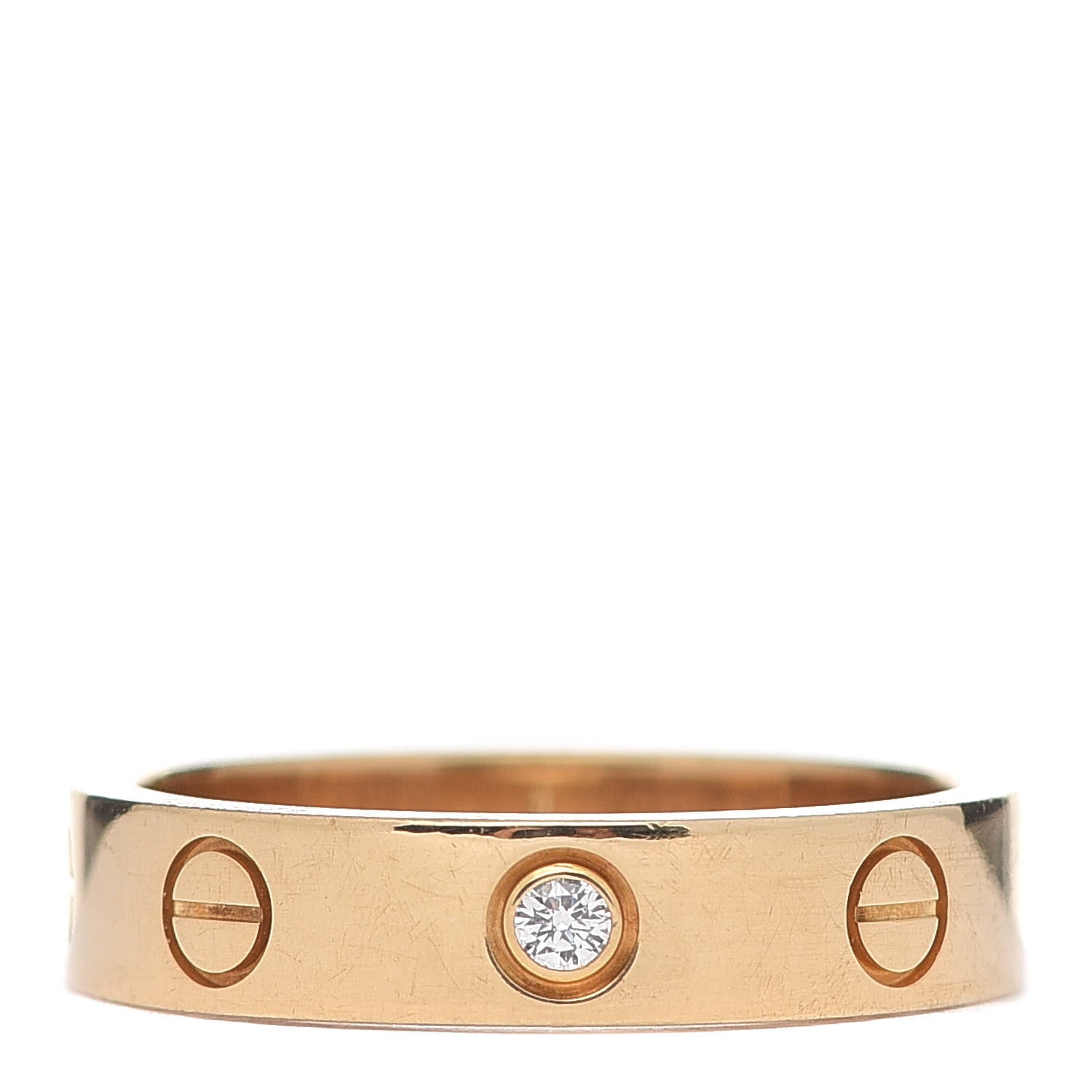 Cartier 18K Yellow Gold Diamond 4mm LOVE Wedding Band Ring 49 4.75 1 of 6