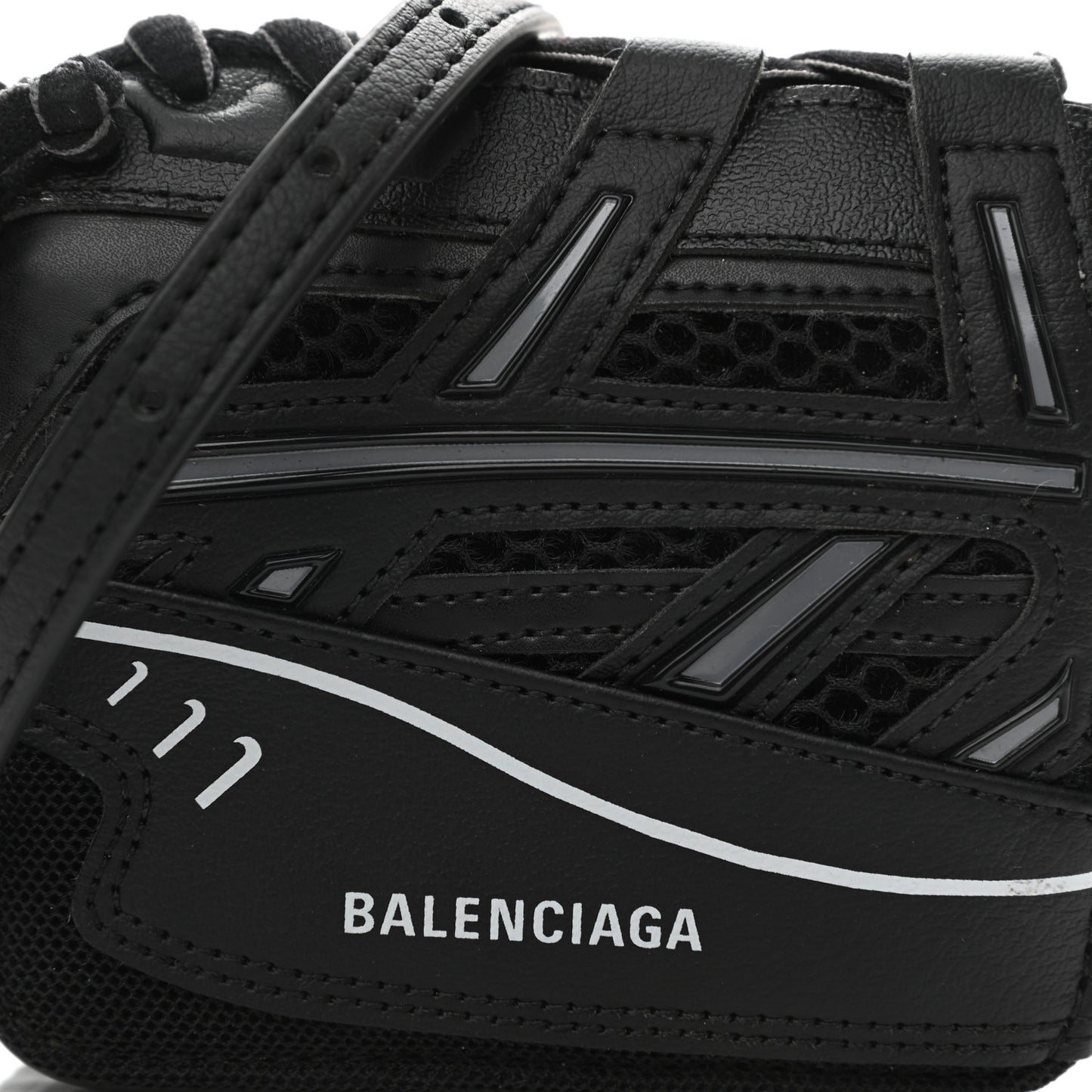 Faux Calfskin Fabric Sneakerhead Crossbody Wallet Black