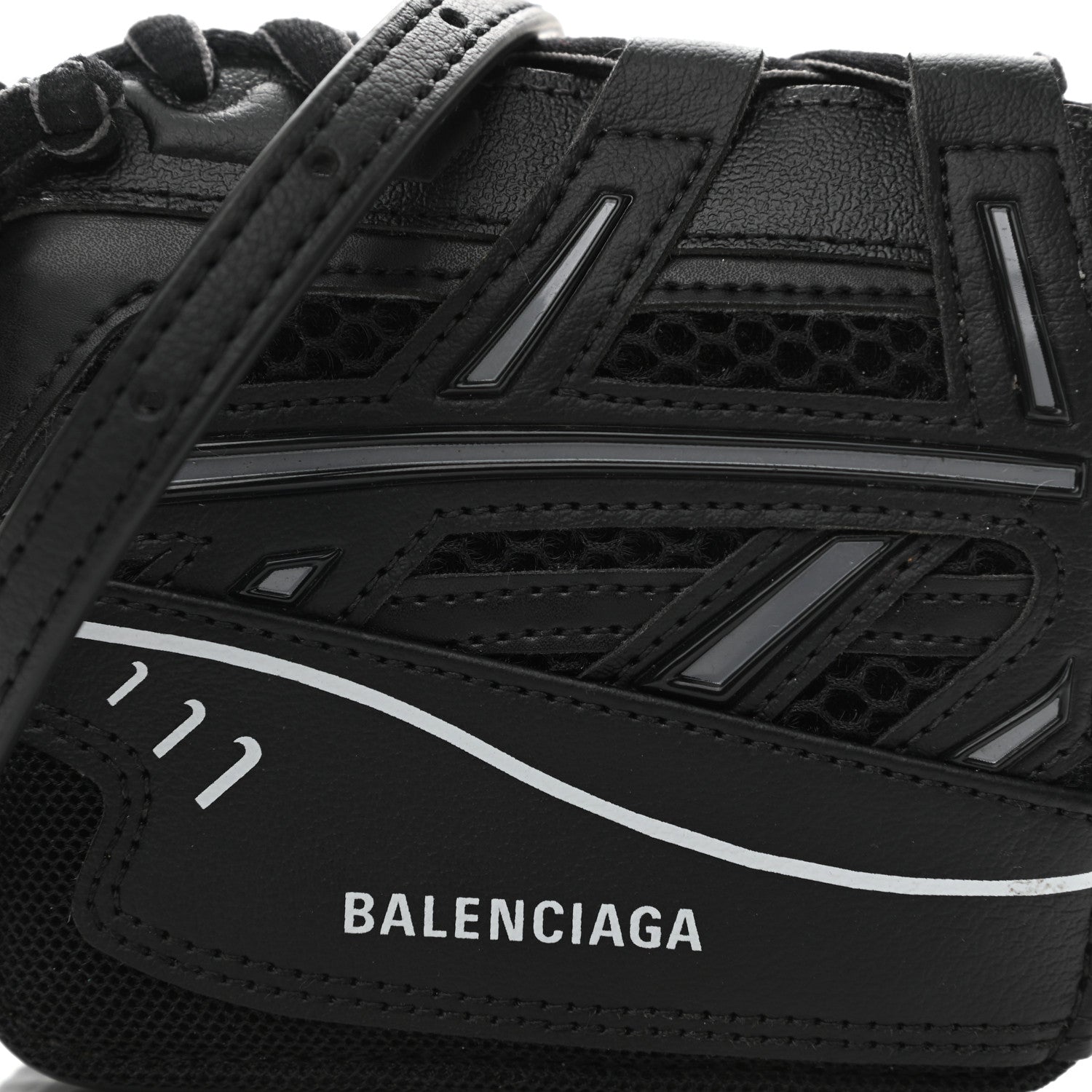 Balenciaga Faux Calfskin Fabric Sneakerhead Crossbody Wallet Black 9 of 11