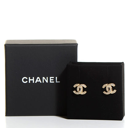 Chanel Crystal CC Earrings Gold 5 of 5