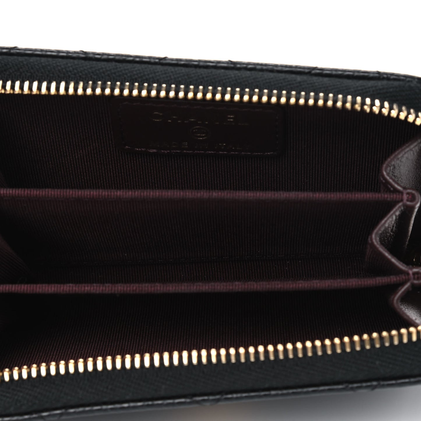Caviar Quilted Zip Coin Purse Black