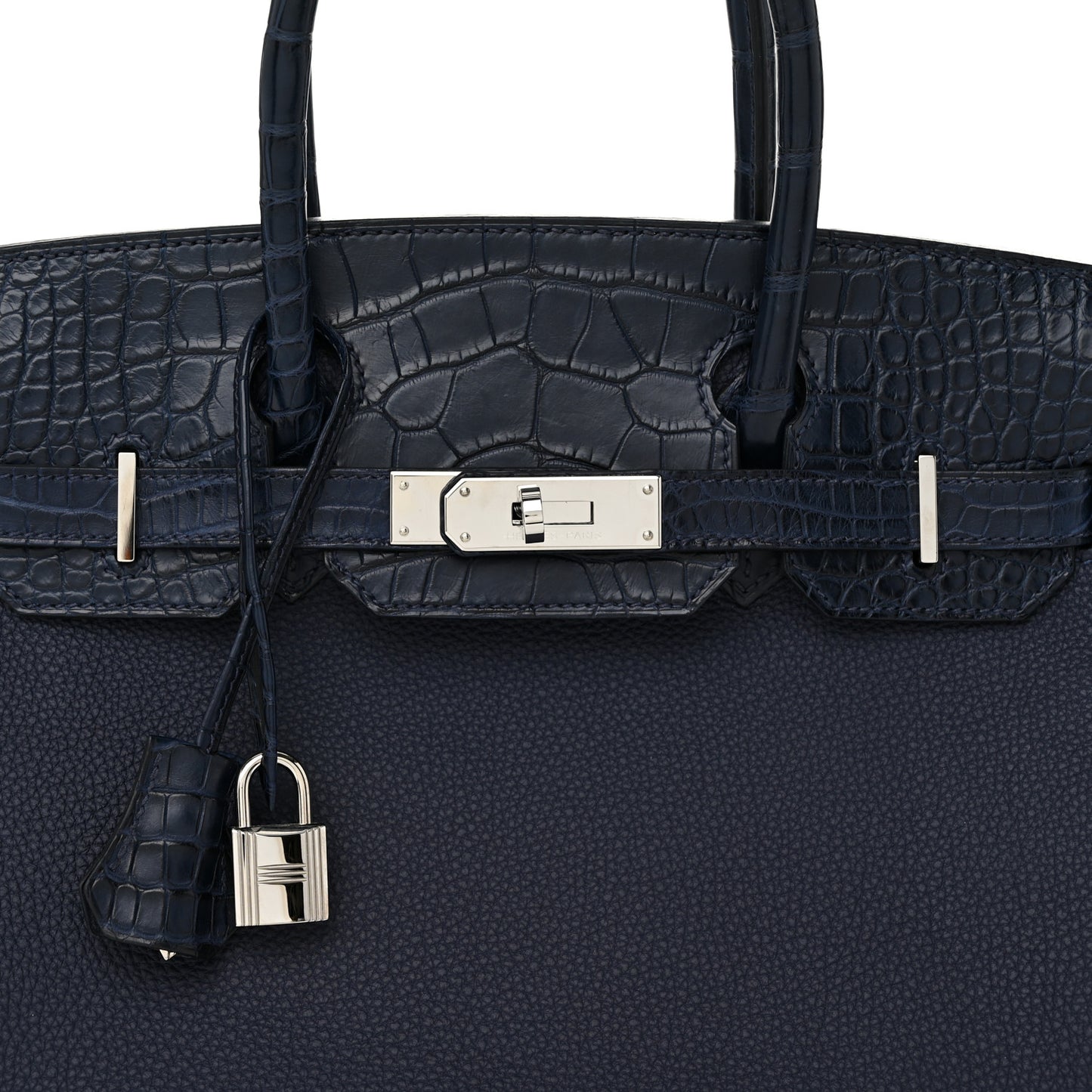 Togo Matte Alligator Birkin Touch 30 Bleu Nuit Bleu Indigo