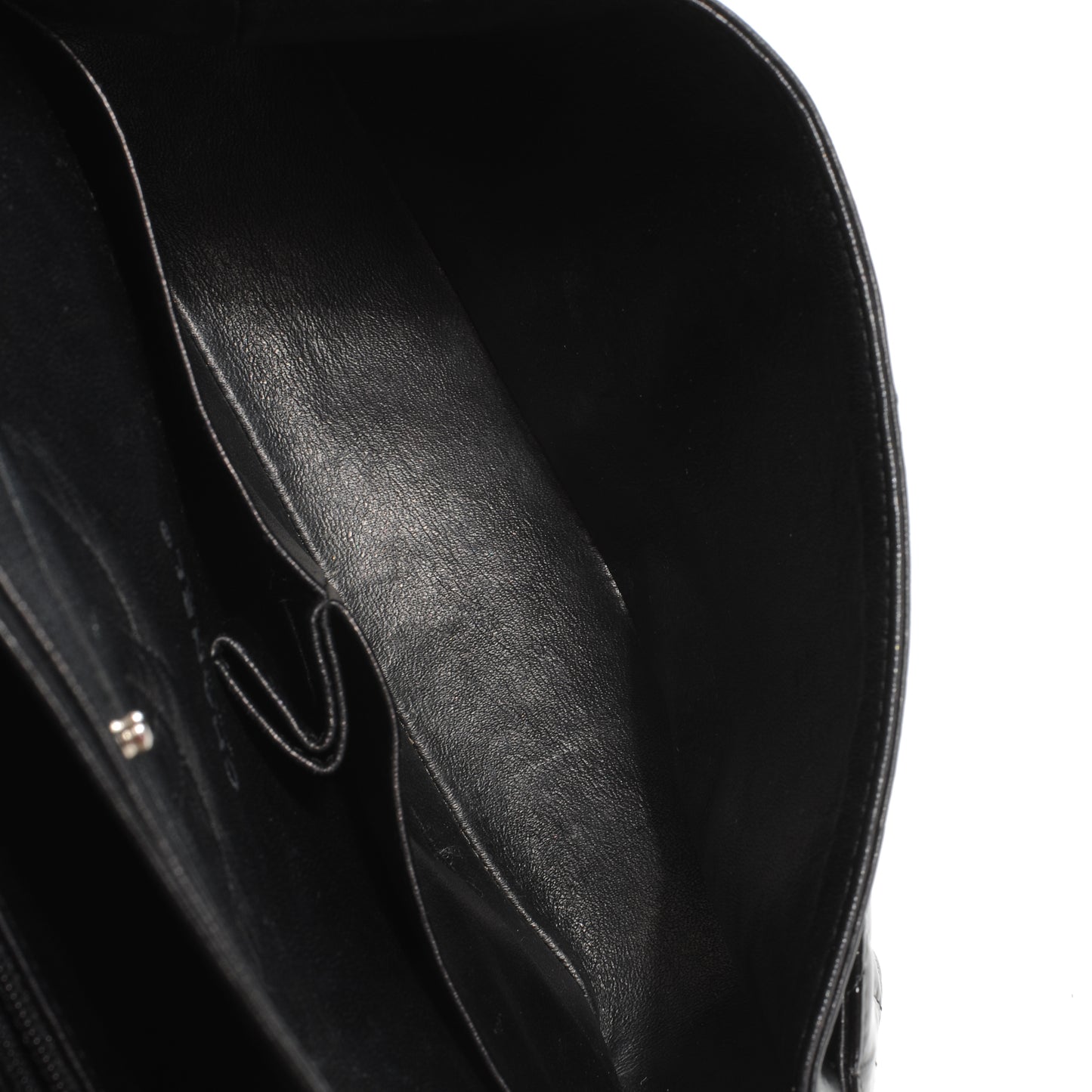 Patent Medium Double Flap Black
