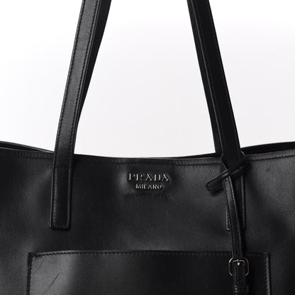 Prada City Calf Front Pocket Large Shopping Tote Black 9 of 9