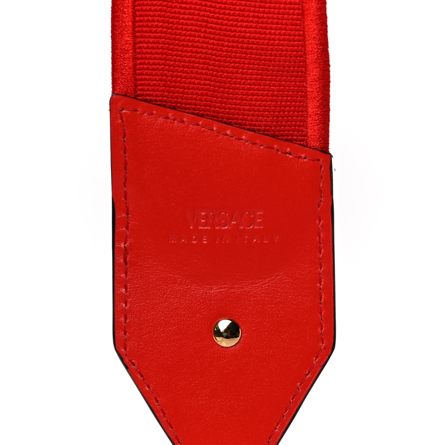 Coated Canvas Calfskin La Greca Strap Blue Red