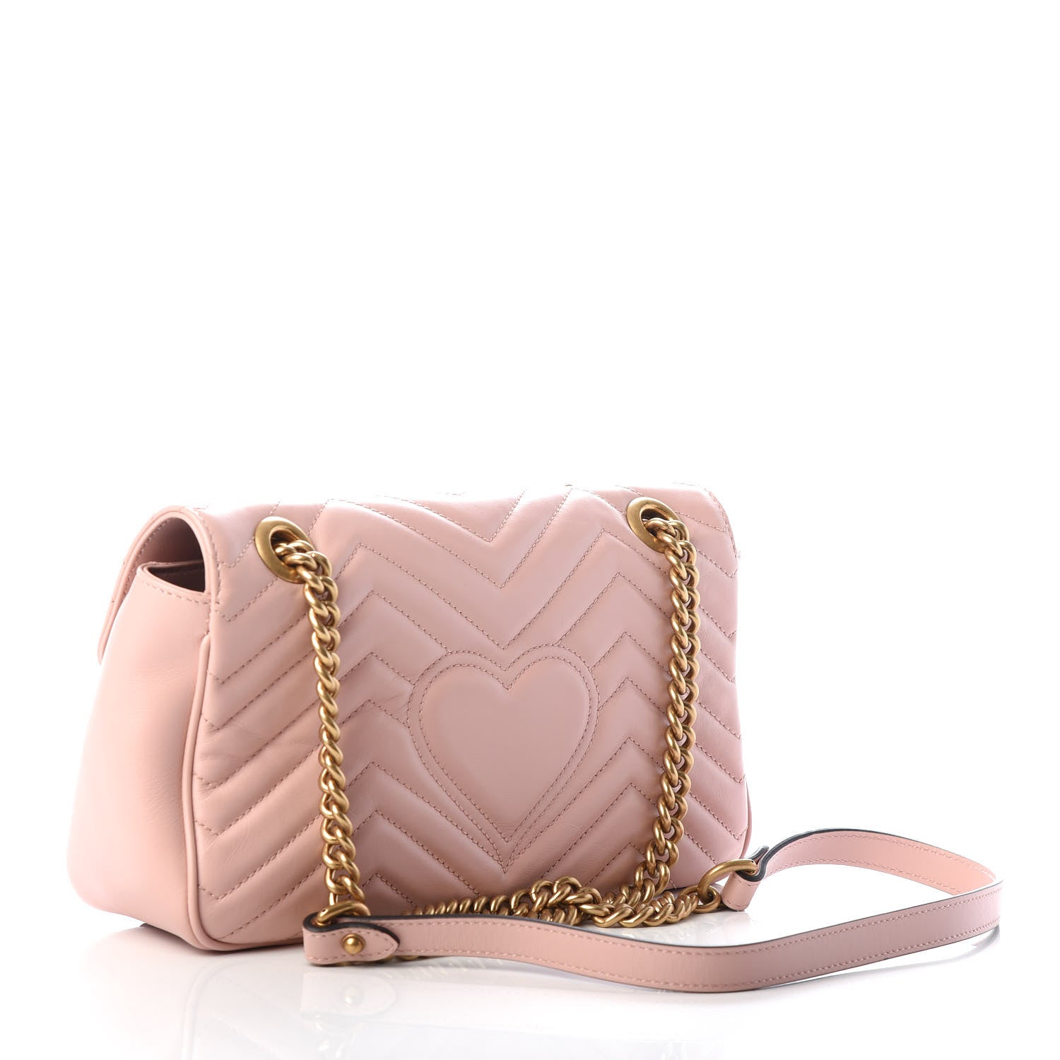 Gucci Calfskin Matelasse Small GG Marmont Shoulder Bag Perfect Pink 3 of 9