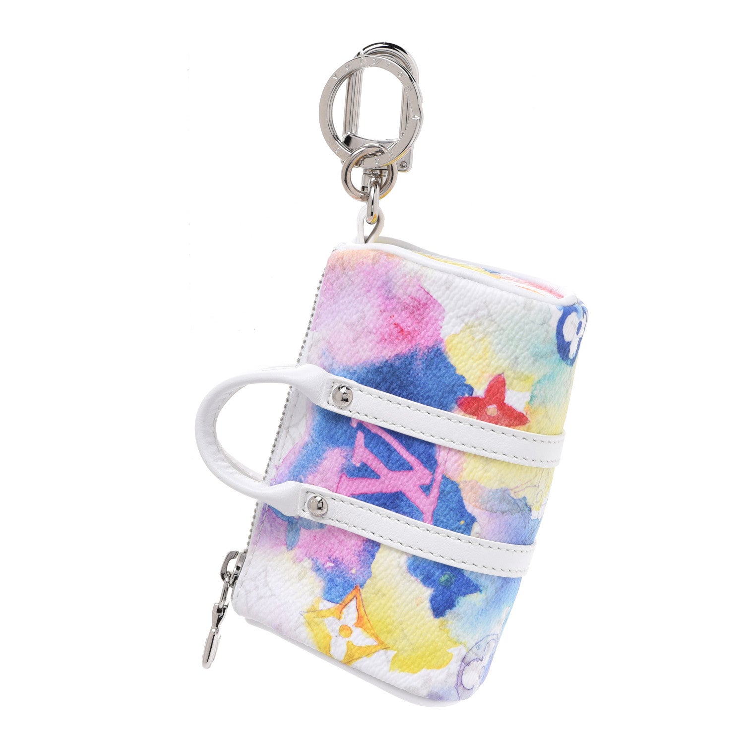 Louis Vuitton Monogram Watercolor Mini Keepall Bag Charm Key Holder Multicolor 1 of 7