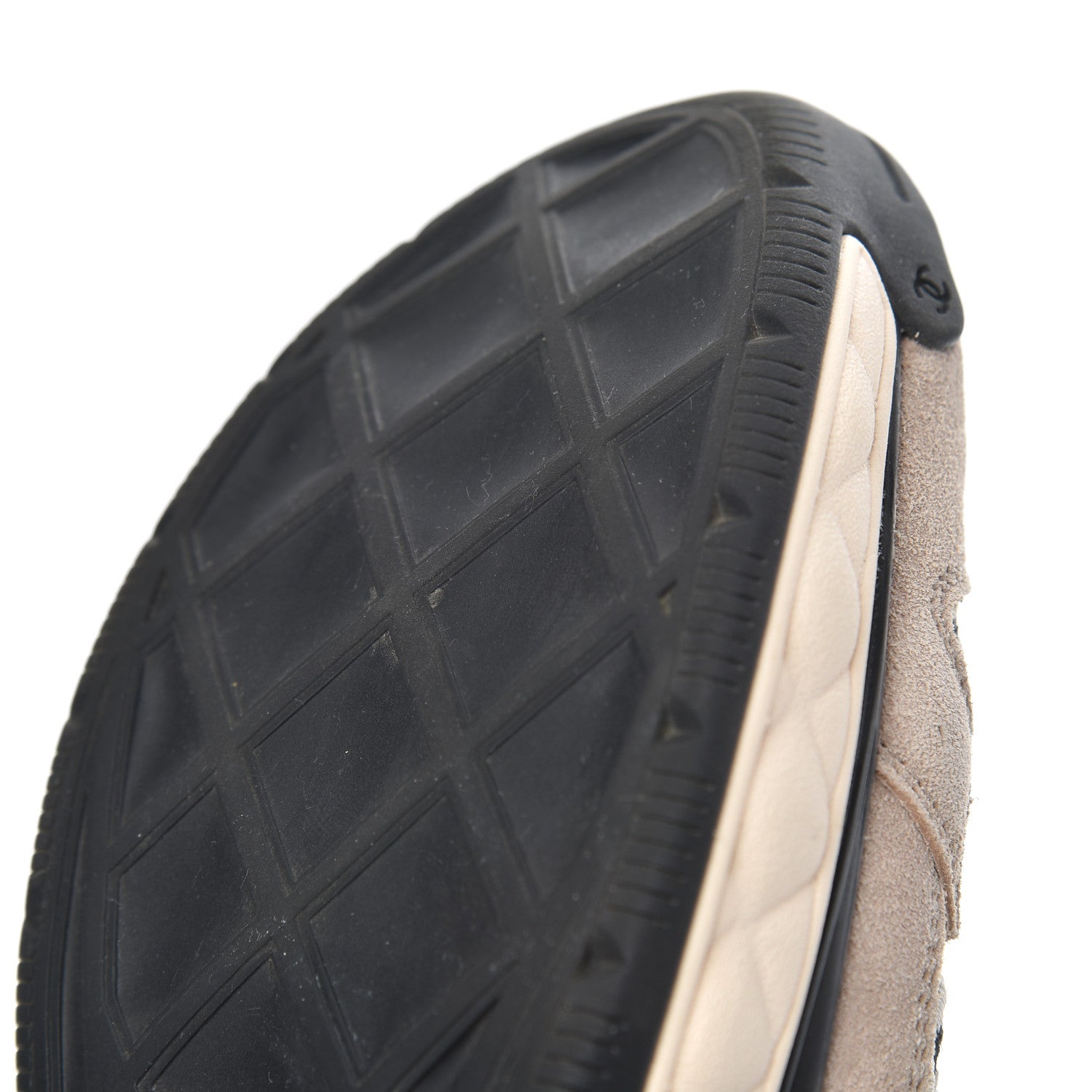 Chanel Suede Calfskin Embroidered CC Sneakers 38 Beige Black 13 of 18