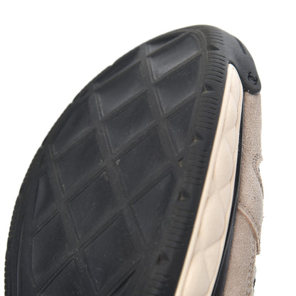 Chanel Suede Calfskin Embroidered CC Sneakers 38 Beige Black 13 of 18