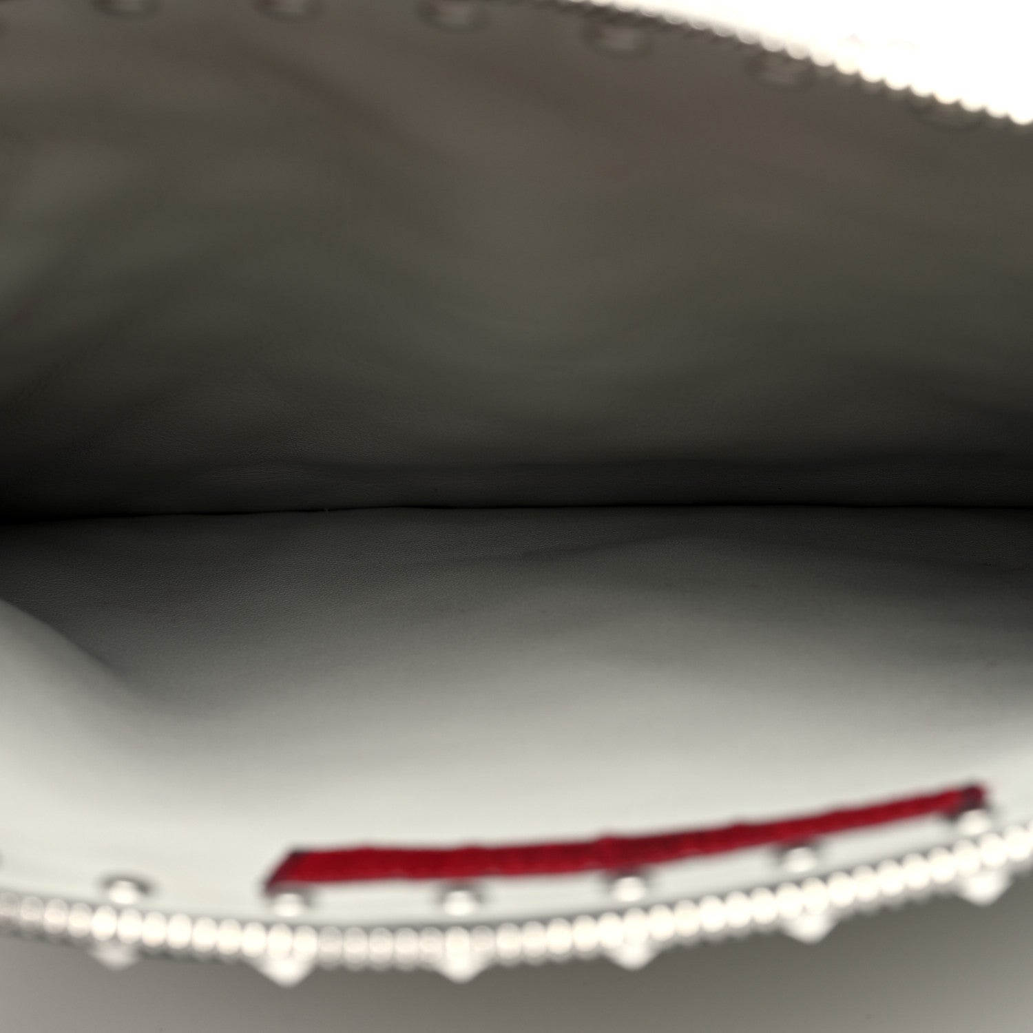 Valentino Garavani Sequin Vitello Rockstud Spike It Zip Pouch Silver 5 of 6
