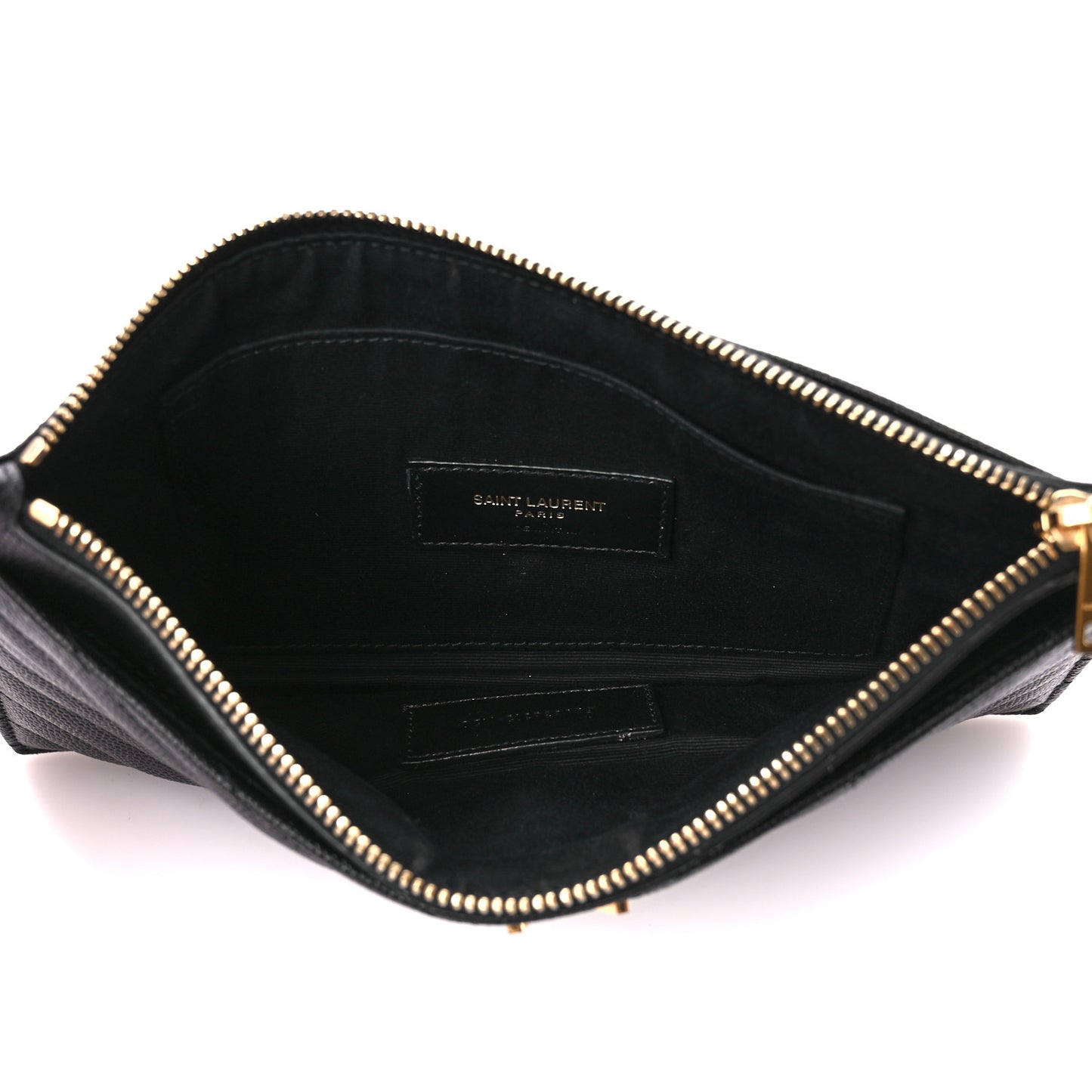 Grain De Poudre Chevron Monogram Large Bill Pouch Black