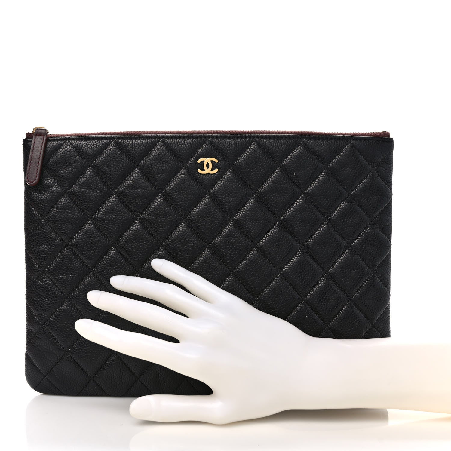 Chanel Caviar Quilted Medium Cosmetic Case Black 2 of 8