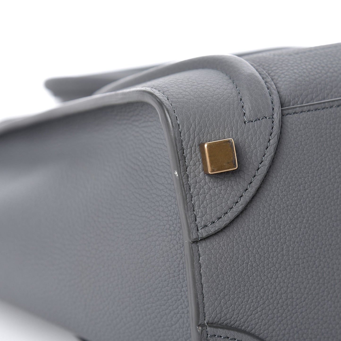 Baby Drummed Calfskin Micro Luggage Kohl