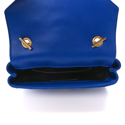 Saint Laurent Sheepskin Matelasse Chevron Monogram Classic Baby Chain Bag Blue Majorelle 5 of 10