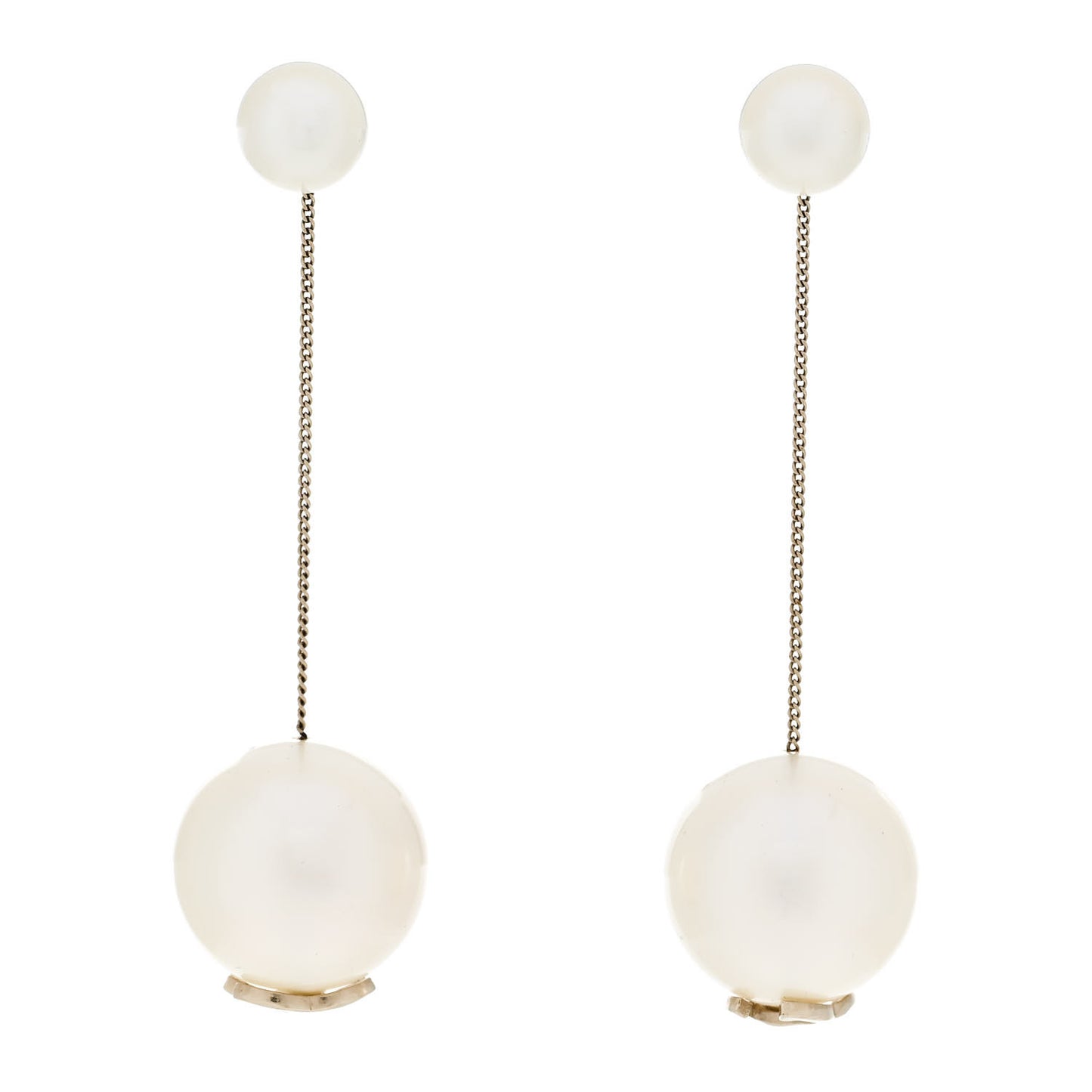 Pearl CC Drop Earrings Gold