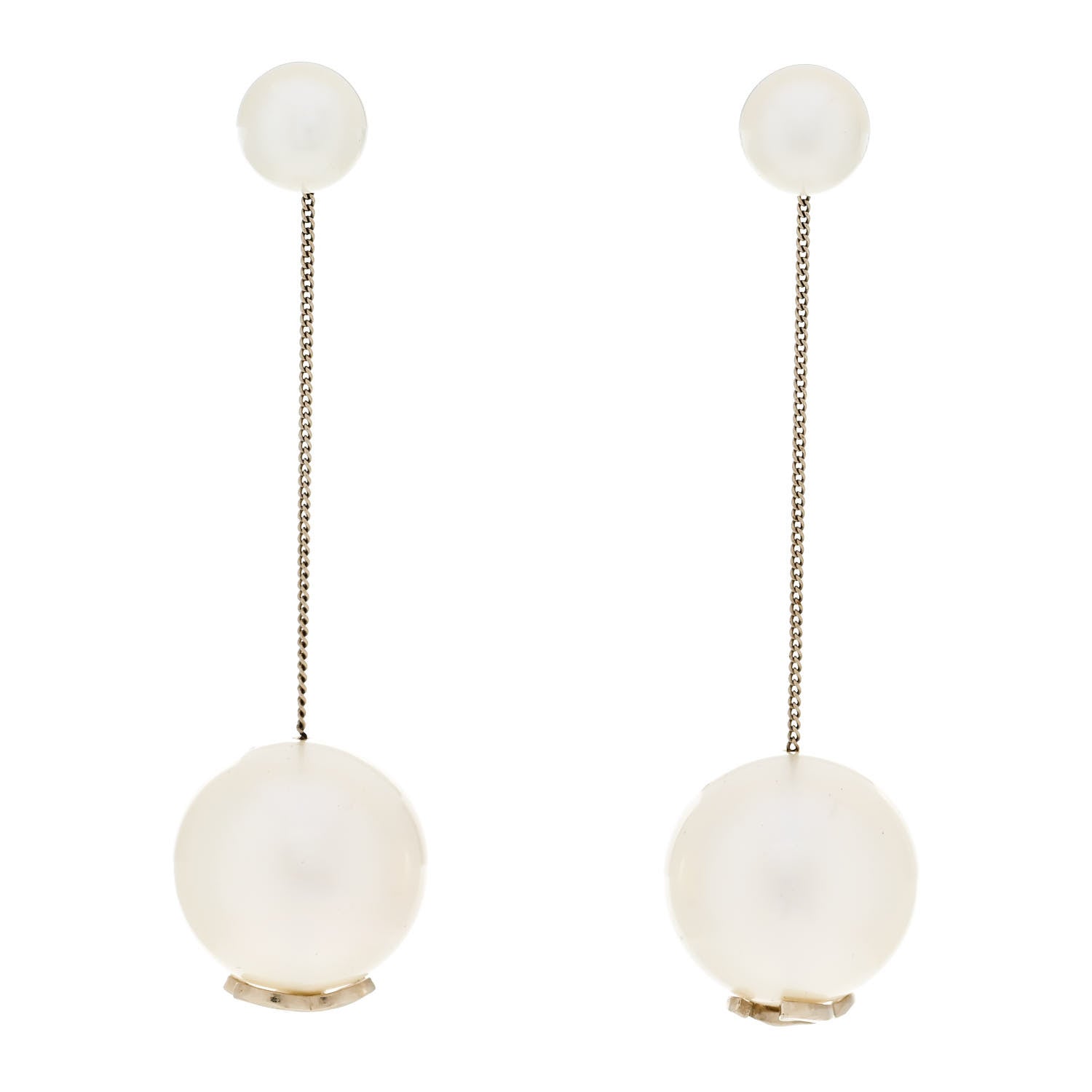 Chanel Pearl CC Drop Earrings Gold 1 of 5
