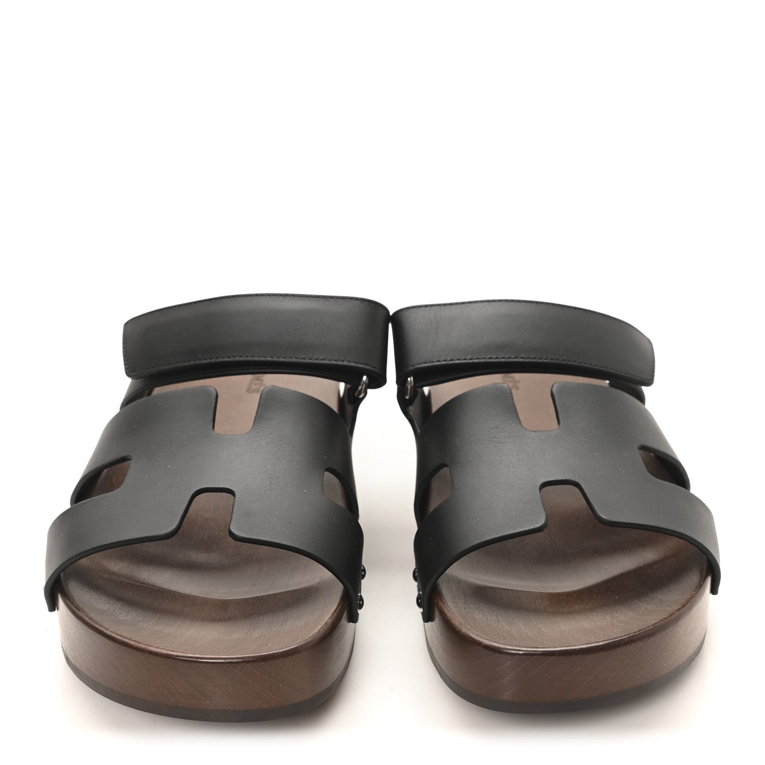 Hermes Calfskin Womens Kos Clog 37 Black 3 of 10