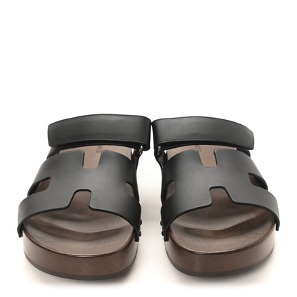 Hermes Calfskin Womens Kos Clog 37 Black 3 of 10