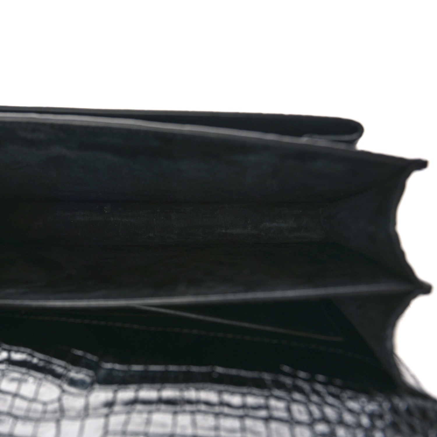 Saint Laurent Calfskin Crocodile Embossed Medium Monogram Sunset Black 5 of 8