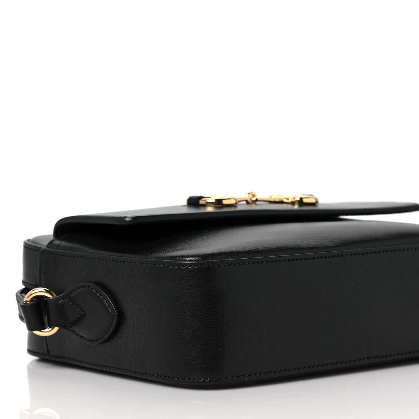 Textured Calfskin Small Horsebit 1955 Shoulder Bag Black