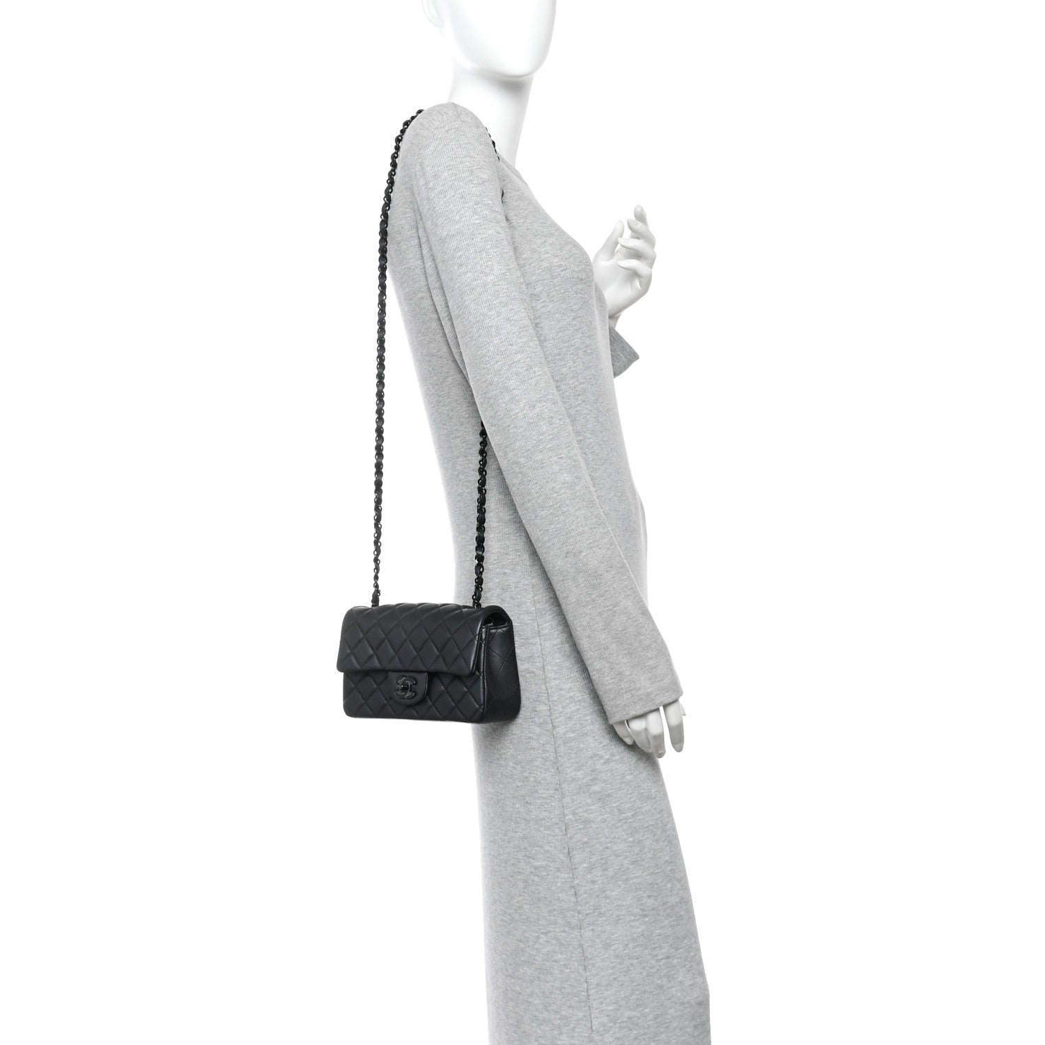 Chanel Lambskin Quilted Mini Rectangular Flap So Black 2 of 11