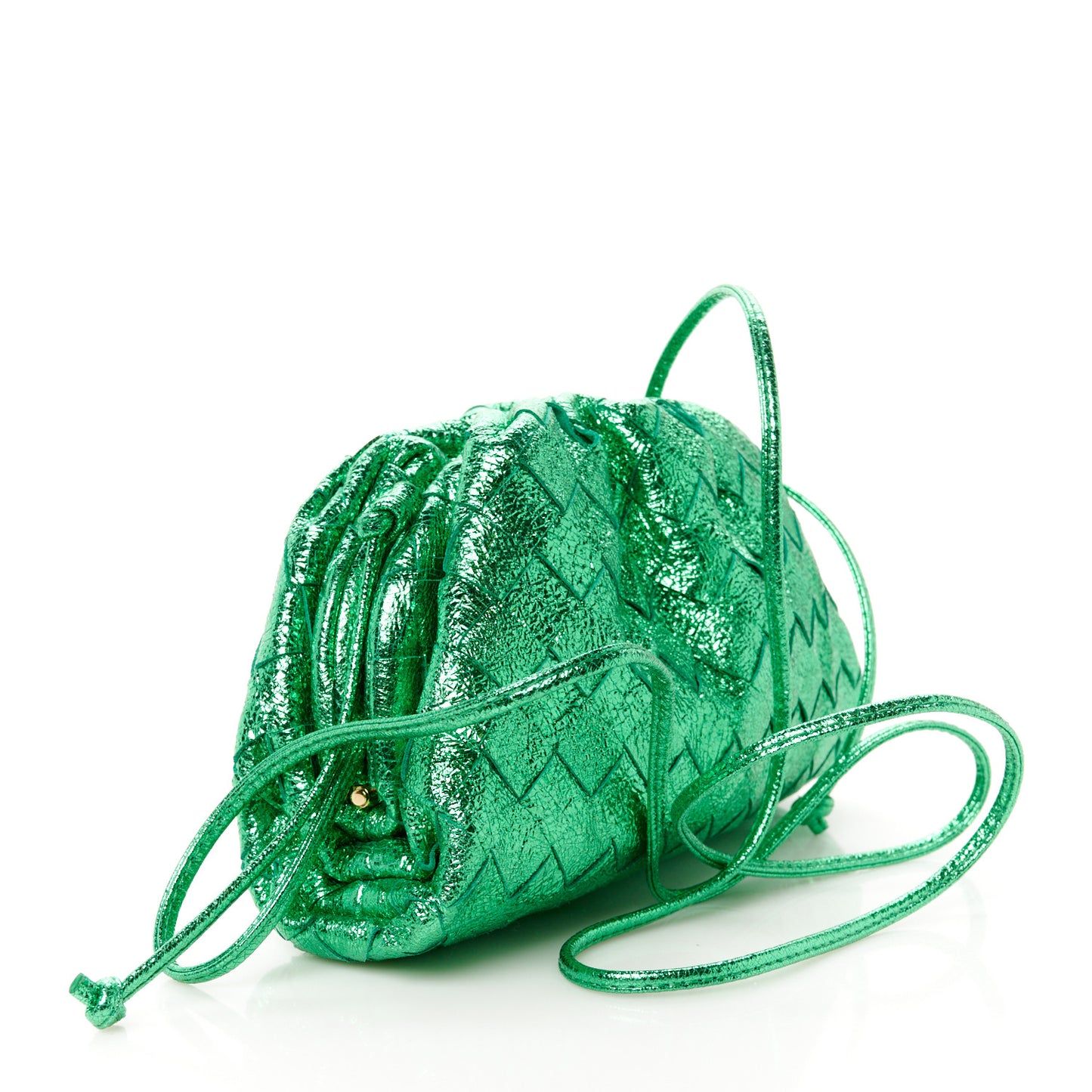 Metallic Nappa Intrecciato The Mini Pouch Parakeet